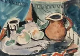 Still Life With Jug by Russell Drysdale, 1938, watercolour and pen and ink on paper, sold Nov 2017