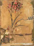 Flowers, 1963 – 91 by Robert Juniper, oil and gold leaf on wood panel, sold Nov 2017