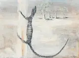 Goanna Up A Tree by Clifton Pugh, 1961, oil on board, sold Nov 2017