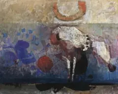 Kangaroo by Lawrence Daws, 1961, oil on composition board, sold Nov 2017