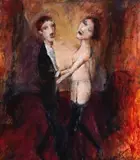 Dancers by Garry Shead, oil on composition board, sold Nov 2017