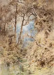 Bush Landscape by Emma Minnie Boyd, 1915, watercolour on paper, sold Nov 2017