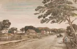 SKETCH OF THE TOWN OF PERTH, WESTERN AUSTRALIA, c.1836 – 37 by Charles Dirck Wittenoom, watercolour and pencil on paper, sold Sep 2017