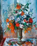 Winter Flowers by Margaret Olley, 1965, oil on composition board, sold Sep 2017