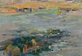 Harbour View by John Passmore, c.1952, oil on composition board, sold Sep 2017