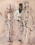 The Troupe by Donald Friend, 1953, pen and ink and gouache on paper, offered Sep 2017