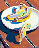 Untitled (Still Life Bananas) by Cressida Campbell, synthetic polymer paint on paper, sold Sep 2017
