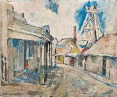 Long Gully, Bendigo by William Frater, 1940, oil on board, sold Sep 2017
