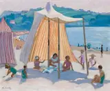 The Beach by Roy De Maistre, 1924, oil on wood panel, sold Aug 2017