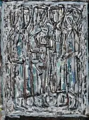 Christmas by Ian Fairweather, 1961, synthetic polymer paint and gouache on composition board, sold Aug 2017