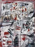 Red Collage by Tony Tuckson, c.1960, oil, collage and synthetic polymer paint on composition board, sold Aug 2017