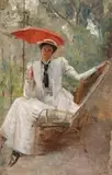 Lady With A Parasol by Tom Roberts, c.1889, oil on canvas, sold Aug 2017