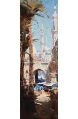 Minarets, Cairo by Arthur Streeton, 1897, oil on canvas on board, sold Aug 2017