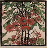 Wheel Flower by Margaret Preston, c.1929, hand-coloured woodcut, sold Aug 2017