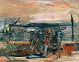 The Argument by John Passmore, c.1953, oil on composition board, sold Aug 2017