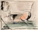 Study Of A Nude by Roy De Maistre, pen, ink and wash on paper, sold Aug 2017