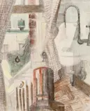 Hospital Theme, Interior by Eric Wilson, c.1942, pencil and coloured pencil on paper, sold Aug 2017