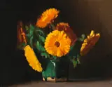 Marigolds by Clarice Beckett, c.1929, oil on board, offered May 2017