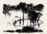 Study For Pond At Bundanon by Brett Whiteley, 1975, ink on paper, sold May 2017