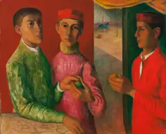 Three Jugglers by Justin O’brien, 1955, oil on canvas, sold May 2017