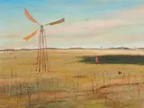 Burnt Stubble Wimmera by Arthur Boyd, c.1975, oil on board, sold May 2017