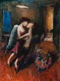 The Kiss, 2001 (From Artist And The Muse Series) by Garry Shead, oil on canvas, sold May 2017
