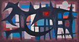 Untitled by John Coburn, 1958, oil on board, sold May 2017