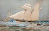 The Wanderer, Royal Yacht Squadron by Oswald Walters Brierly, 1840, watercolour and gouache on paper, offered May 2017