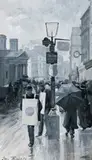 London Street Scene by Tom Roberts, c.1884, gouache on paper, sold May 2017