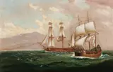 European Warships Off The Coast by Haughton Forrest, oil on canvas, sold May 2017