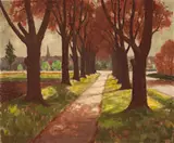 The Pathway by Roland Wakelin, 1946, oil on board, sold May 2017