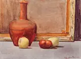 Still Life by Jeffrey Smart, c.1948, watercolour on paper, sold May 2017
