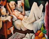 Bedroom Interior With Nude by Bill Coleman, oil on composition board, sold May 2017