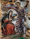 The Fourth Station by Roy De Maistre, c.1958, oil and gold paint on card, sold May 2017