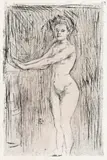 Model Warming Her Hands by Edvard Munch, 1896, etching and drypoint, sold May 2017