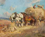 Hard At Work by Harold Septimus Power, oil on canvas on board, sold May 2017