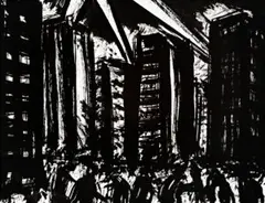N.Y.C. by Peter Booth, 1984, ink on paper, sold May 2017