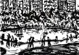 Central Park, New York by Peter Booth, 1984, ink on paper, sold May 2017