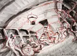 Jonah by Donald Friend, ink and wash on paper, sold May 2017
