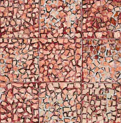 Rose Pink by Rosalie Gascoigne, 1992, linoleum, retro-reflective sign on plywood, sold Apr 2017