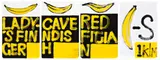 Mayfair: Red Fiji, Four Signs For Kl by Robert MacPherson, 1993, synthetic polymer paint on composition board, four panels, sold Apr 2017
