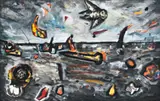 Drawing (Apocalyptic Landscape) by Peter Booth, 1980, gouache and ink on paper, sold Apr 2017