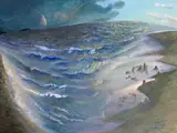 Clearing Storm To Fingal by William Robinson, 1996, oil on canvas, sold Apr 2017