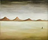 Man In Landscape by Noel McKenna, 1990, oil and enamel on plywood, sold Apr 2017