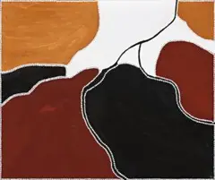 Crocodile Hole (Rugoon) by Freddie Timms, 1998, ochres and pigment with acrylic binder on linen, sold Apr 2017