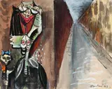 Image Of Modern Evil by Albert Tucker, 1943, watercolour and ink on paper, sold Mar 2017