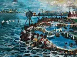 Fisherman’S Sights, Williamstown by John Perceval, 1956, oil on composition board, sold Mar 2017