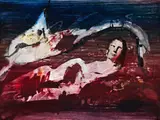 Leda And Swan by Sidney Nolan, 1960, synthetic polymer paint on composition board, offered Mar 2017