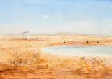 Wimmera Landscape With Cockatoos by Arthur Boyd, c.1965, tempera and oil on composition board, sold Mar 2017