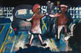 The Crossing by Charles Blackman, 1951, enamel paint on composition board, sold Mar 2017